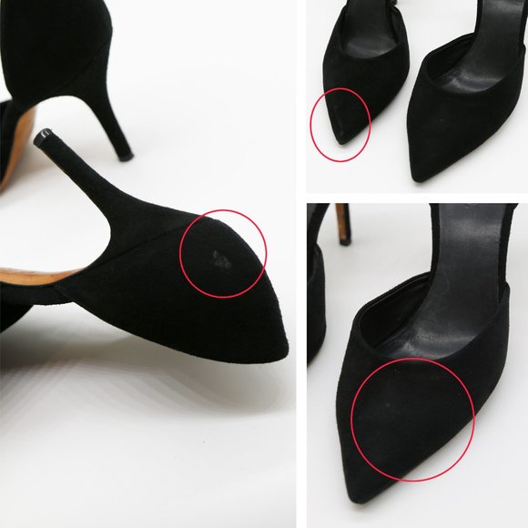 VINCE Suede Celeste D'Orsay Pumps in Black Size 8.5 Pointy Toe Slip On Heel $350 - Picture 16 of 16